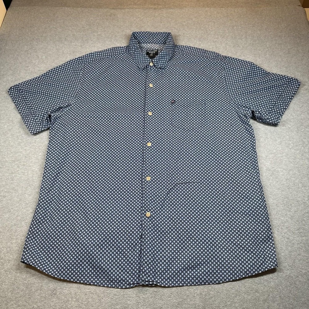 VTG Ralph Lauren Polo Jeans Co Shirt Mens L Blue Short Sleeve Button Up Checks